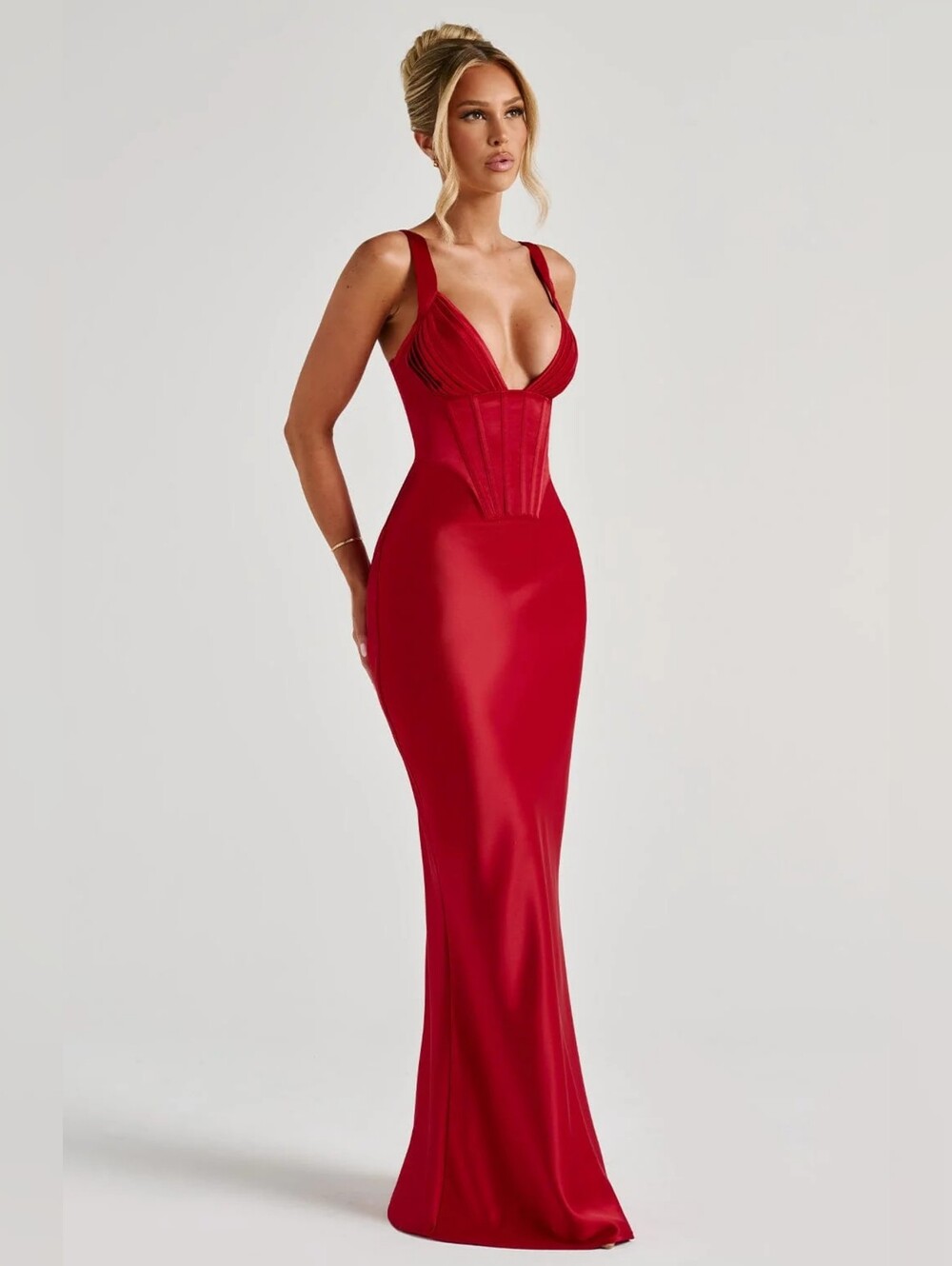 Vestido largo Shae - Rojo babyboo NWT $135 - Picture 14 of 14